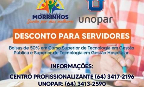 Prefeitura e Unopar fecham parceria com desconto de 50% nos cursos de Tecnologia em Gestão Pública e Gestão Hospitalar